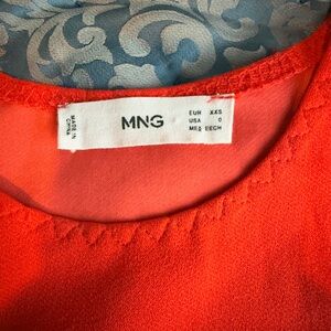 MNG Red Midi Dress - Elegant Crew Neck